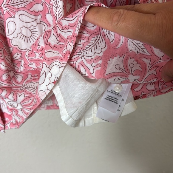 Emerson Fry India Collection Frances Blouse - Devina Flowers Pink Organic sz S - Picture 8 of 11